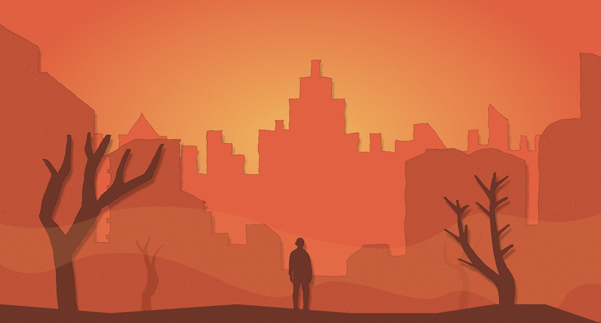 warm cityscape