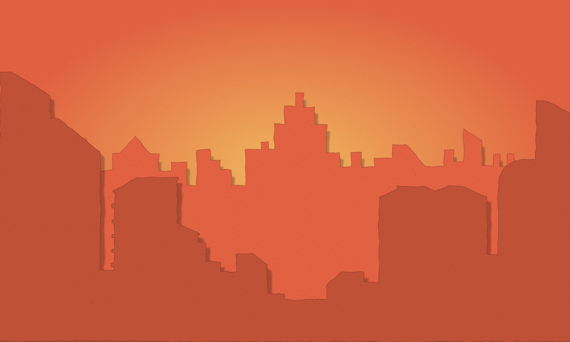 warm cityscape